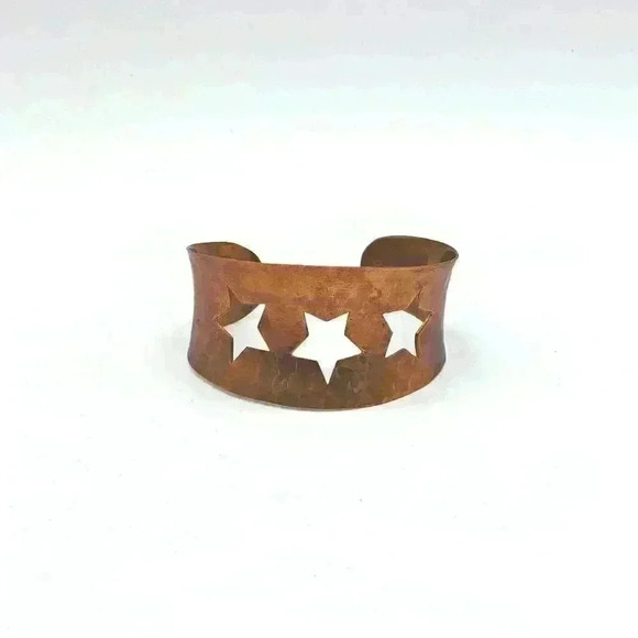 Copper Cuff Bracelet with Stars - Picture 1 of 1